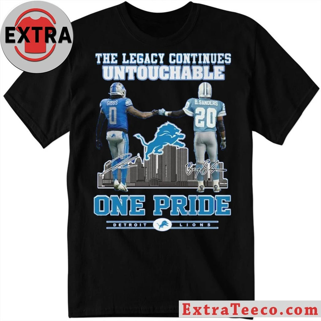 Official Detroit Lions One Pride The Legacy Continues Untouchable City And Logo 2025 T-Shirt
