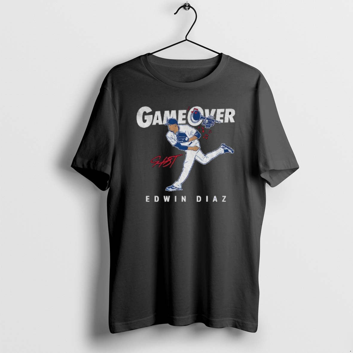 Official Edwin Diaz Los Angeles Dodgers Mlb Baseball Game Over Signature T-Shirts, Hoodie, Sweatshirt | PodTeesHub.com