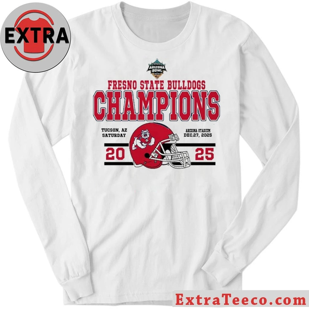 Official Fresno State Bulldogs Football Champions 2025 Snoop Dogg Arizona Bowl presented by Gin And Juice Helmet And Logo T-Shirt