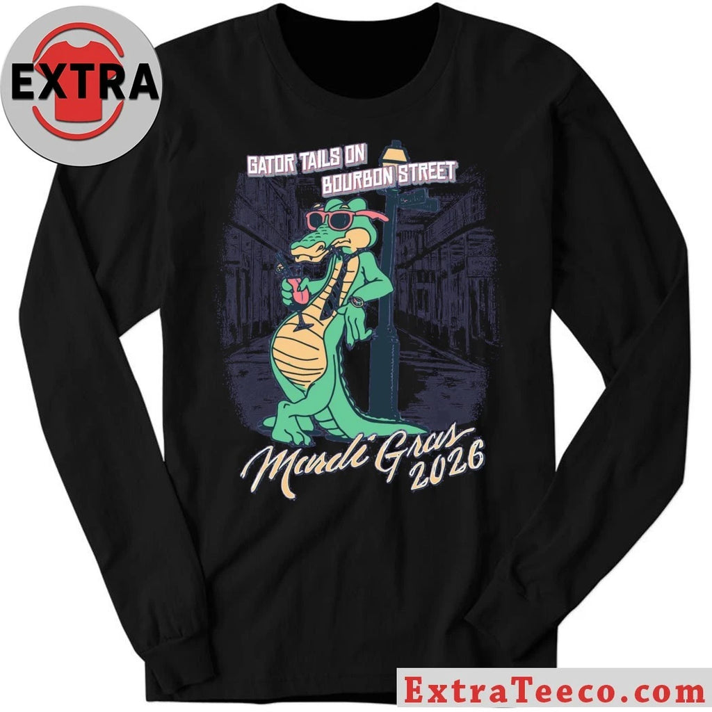 Official Gator Tails on Bourbon Street Mardi Gras 2026 Gator Tails Shirt