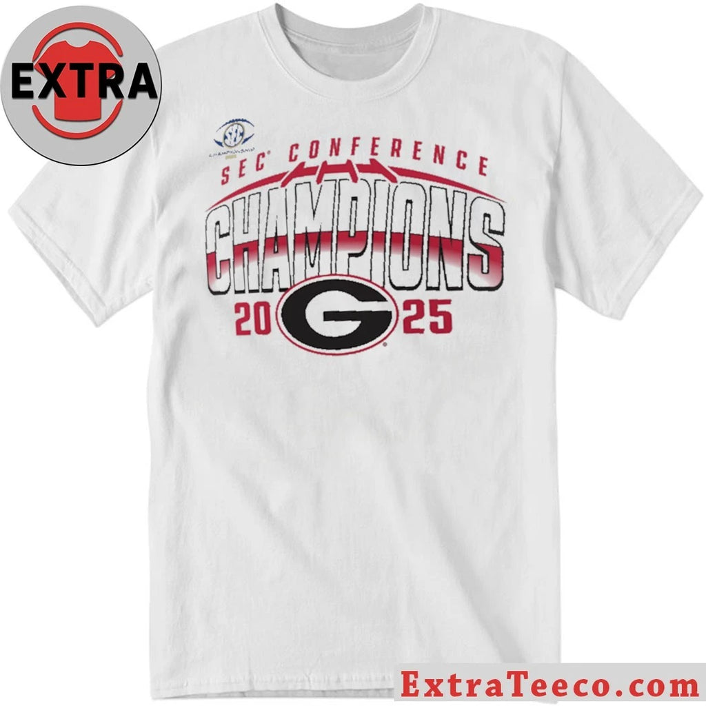 Official Georgia Bulldogs 2025 SEC Football Champions Locker Room Logo Shirt