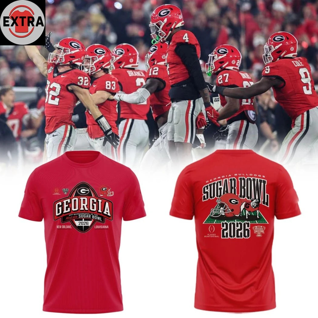 Official Georgia Bulldogs 2026 Sugar Bowl Champions NCAA Logo Hoodie T-Shirt