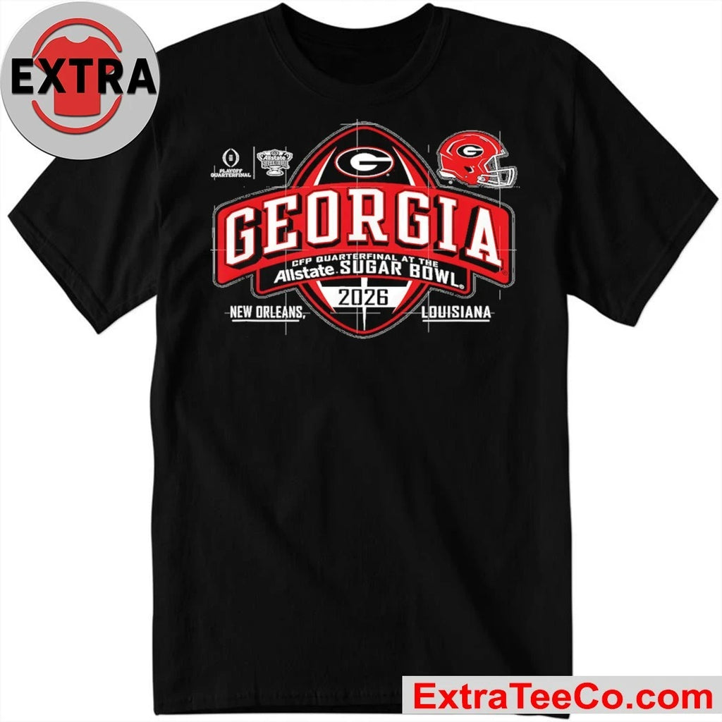 Official Georgia Bulldogs Allstate Sugar Bowl 2026 College Football Quarterfinals, January 1, 2026, at Caesars Superdome in New Orleans, Louisiana Shirt