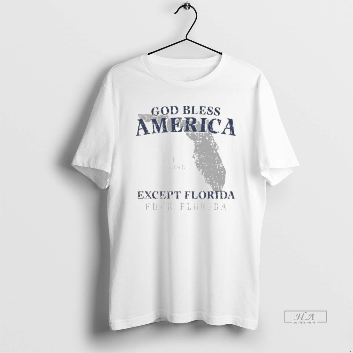 Official God Bless America Except Florida Fuck Florida State Est 1845 T-Shirts, Hoodie, Sweatshirt | PodTeesHub.com