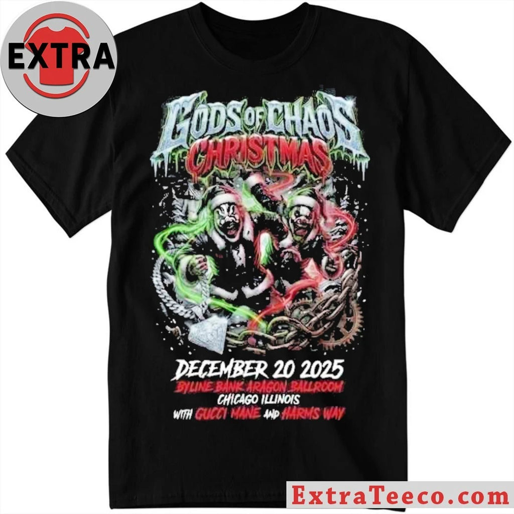 Official Gods of Chaos Christmas Byline Bank Aragon Ballroom, Chicago, Illinois, December 20, 2025 Shirt