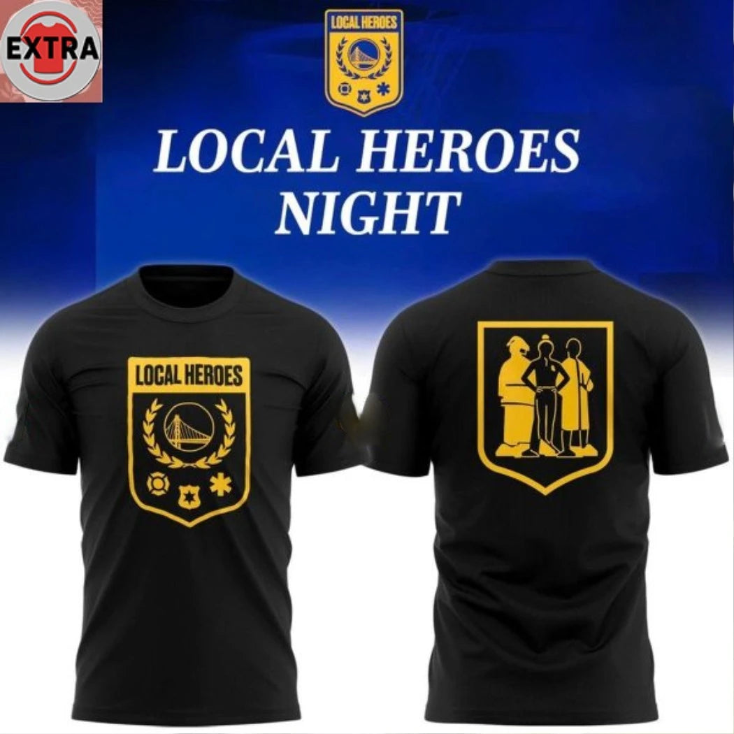 Official Golden State Warriors x Local Heroes Night 2026 Logo Hoodie T-Shirt