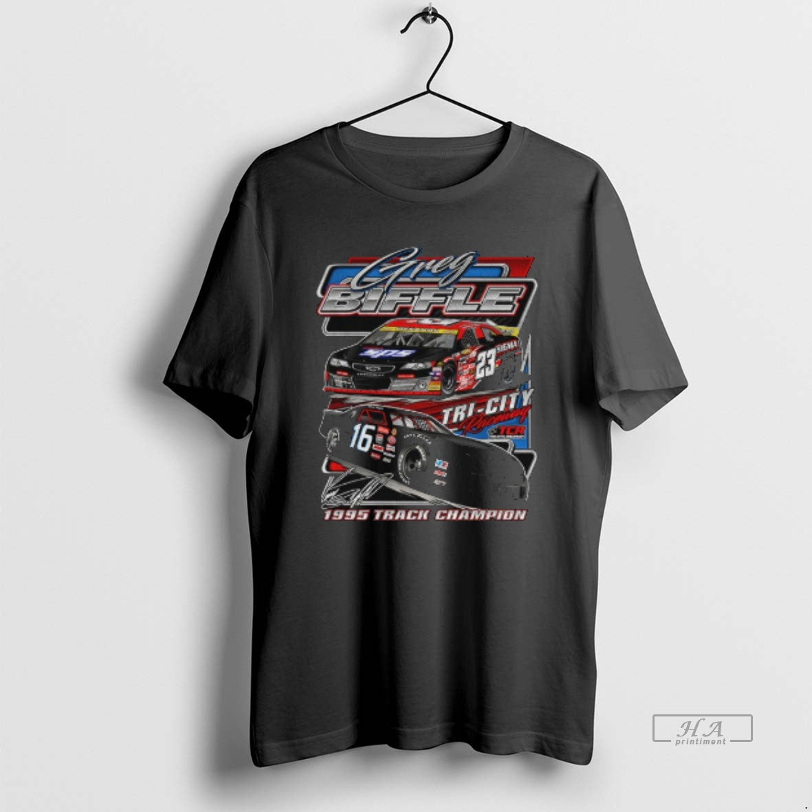 Official Greg Biffle Tri City Raceway 1995 Track Champion Signature T-Shirts, Hoodie, Sweatshirt | PodTeesHub.com