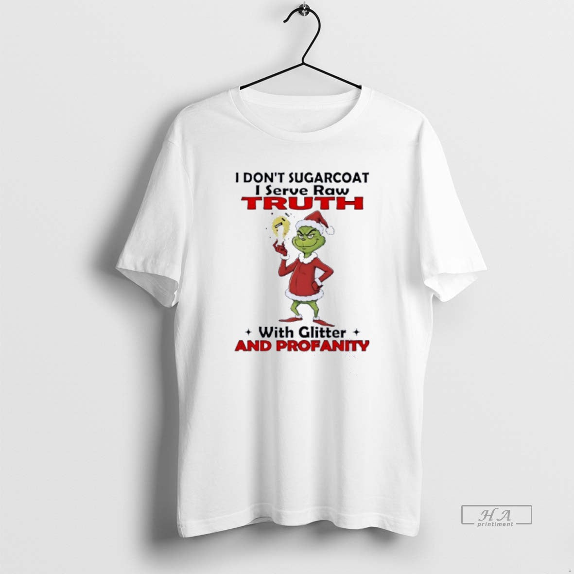Official Grinch I Dont Sugarcoat I Serve Raw Ruth With Glitter Christmas T-Shirts, Hoodie, Sweatshirt | PodTeesHub.com