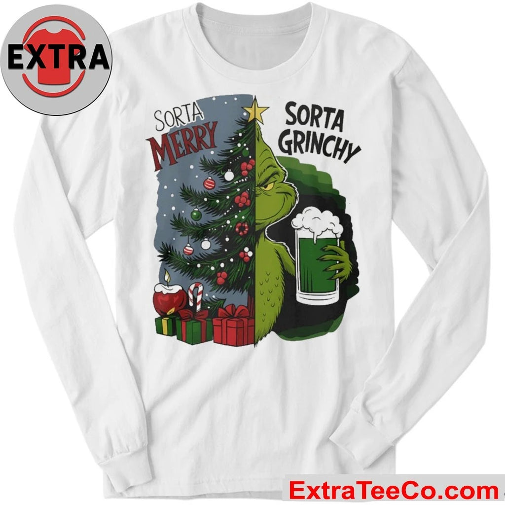 Official Grinch Sorta Merry Sorta Grinchy Christmas Holiday Shirt