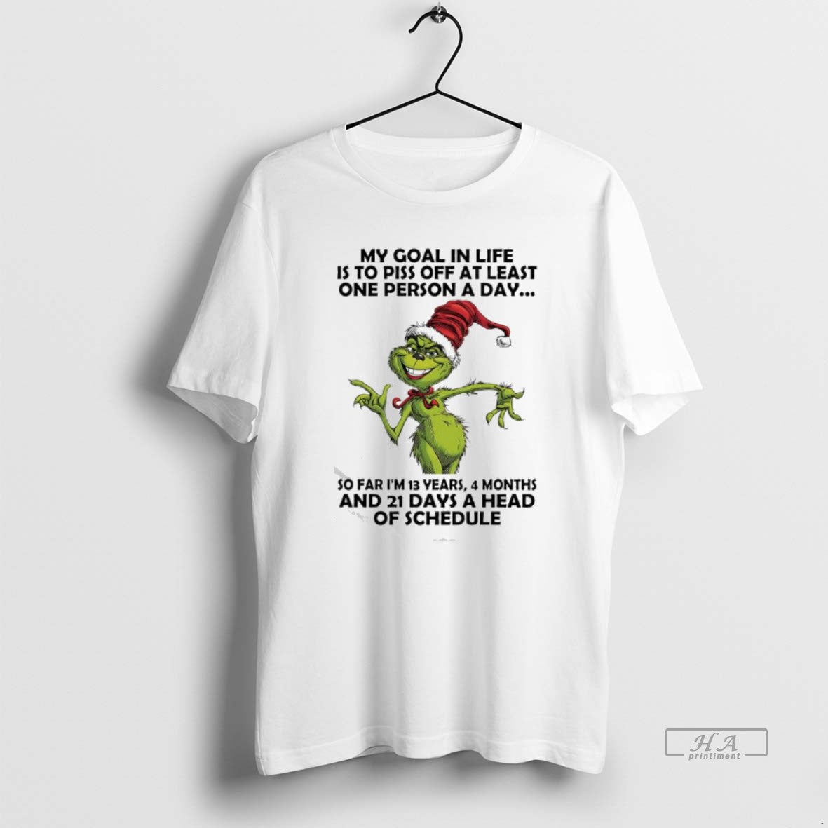 Official Grinch Goal In Life Is To Piss Off At Least One Person A Day T-Shirts, Hoodie, Sweatshirt | PodTeesHub.com