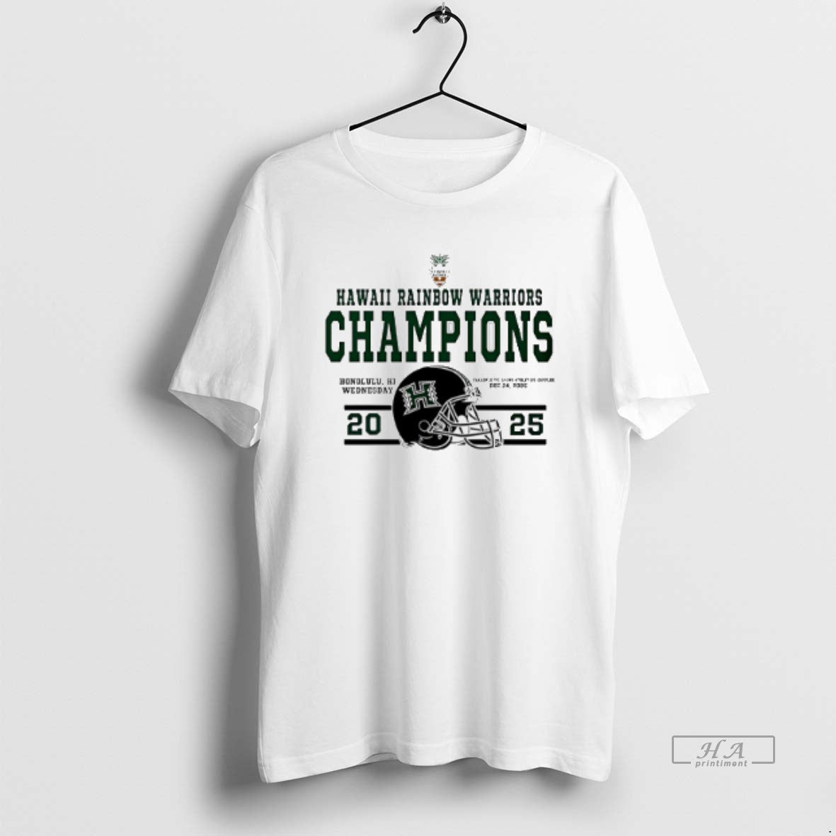 Official Hawaii Rainbow Warriors 2025 Hawaii Bowl Champions Helmet T-Shirts, Hoodie, Sweatshirt | PodTeesHub.com