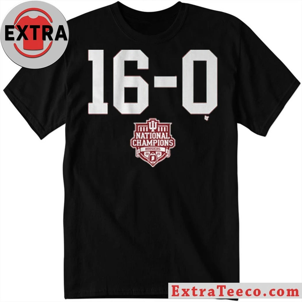 Official Indiana Football 16-0 2025 CFP National Champions Shirt