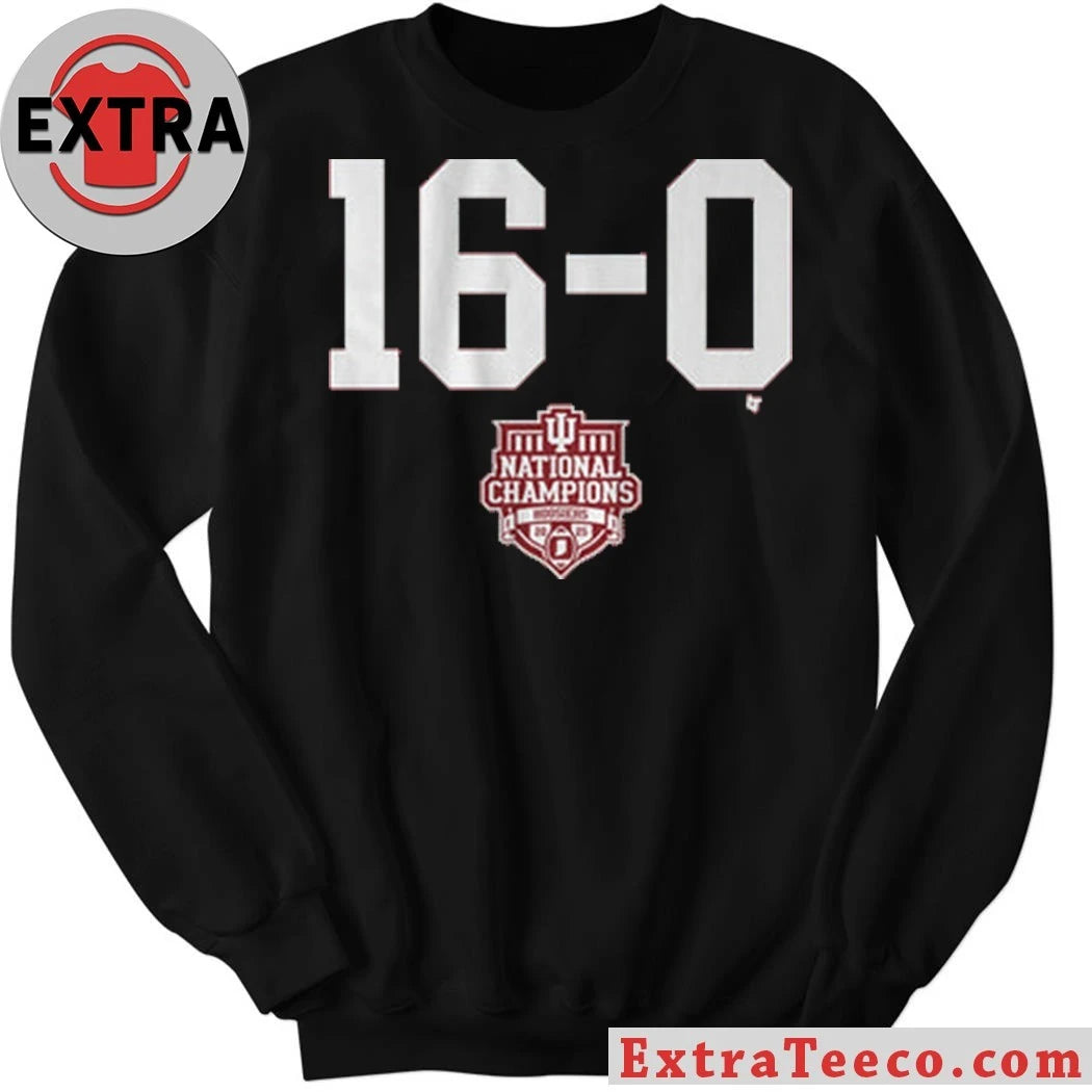 Official Indiana Football 16-0 2025 CFP National Champions Shirt