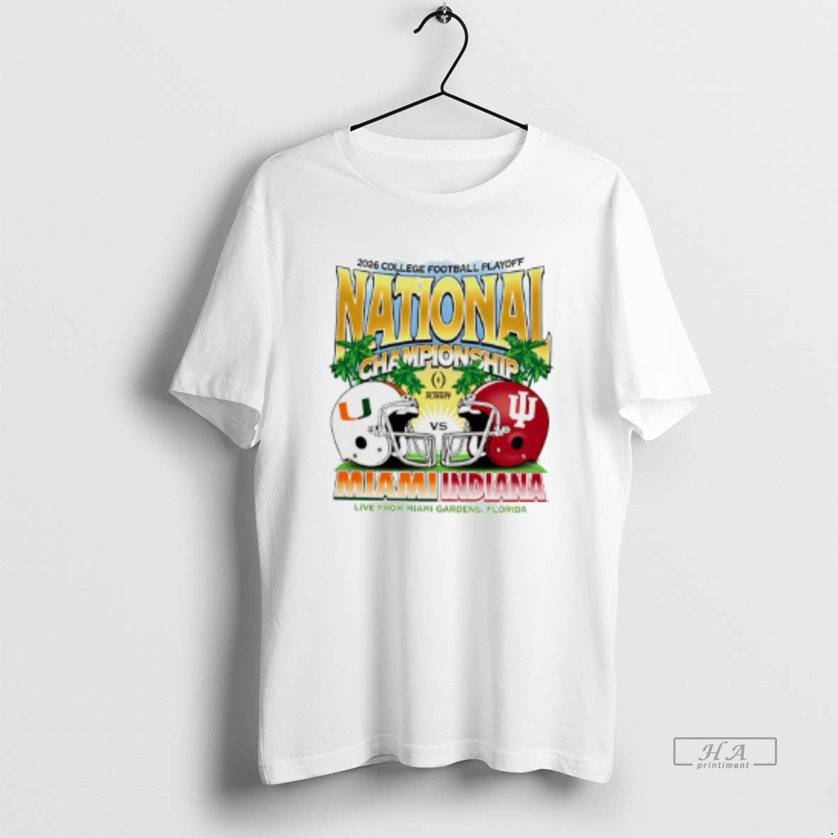 Official Indiana Vs Miami Football 2026 Cfp National Championship Head To Head T-Shirts, Hoodie, Sweatshirt | PodTeesHub.com