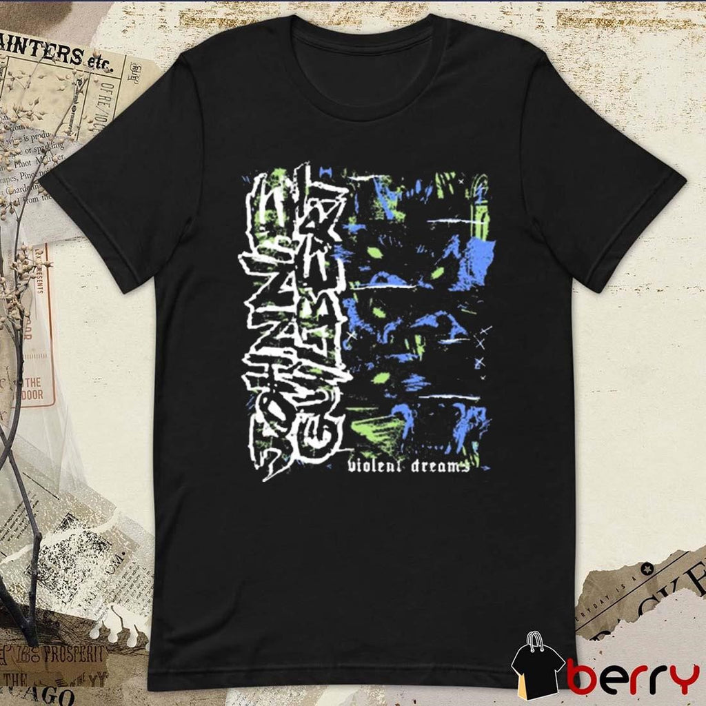 Johnnieguilbert Violent Dream Wolf Blue Green t-shirt
