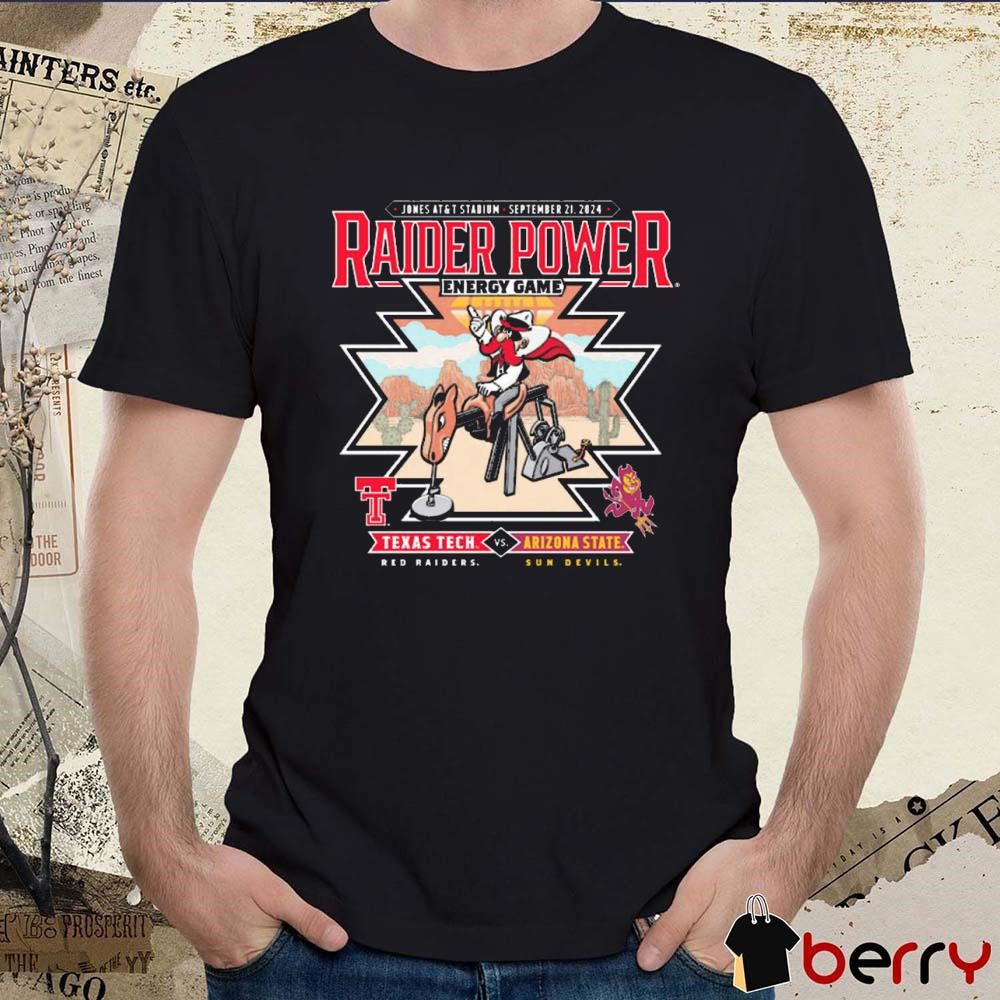 Jones AT&T Stadium Wreck’Em Texas Tech vs. Arizona State 2024 Raider Power Gameday t-shirt