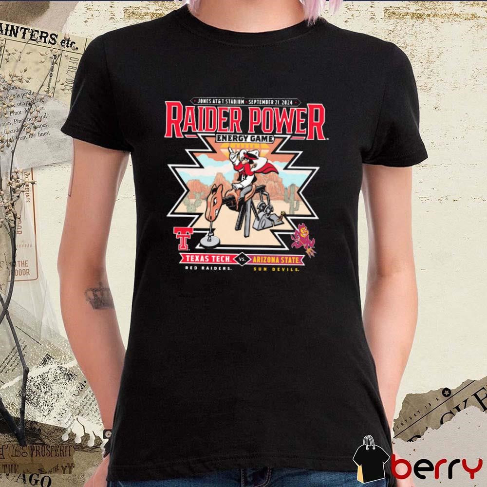 Jones AT&T Stadium Wreck’Em Texas Tech vs. Arizona State 2024 Raider Power Gameday t-shirt