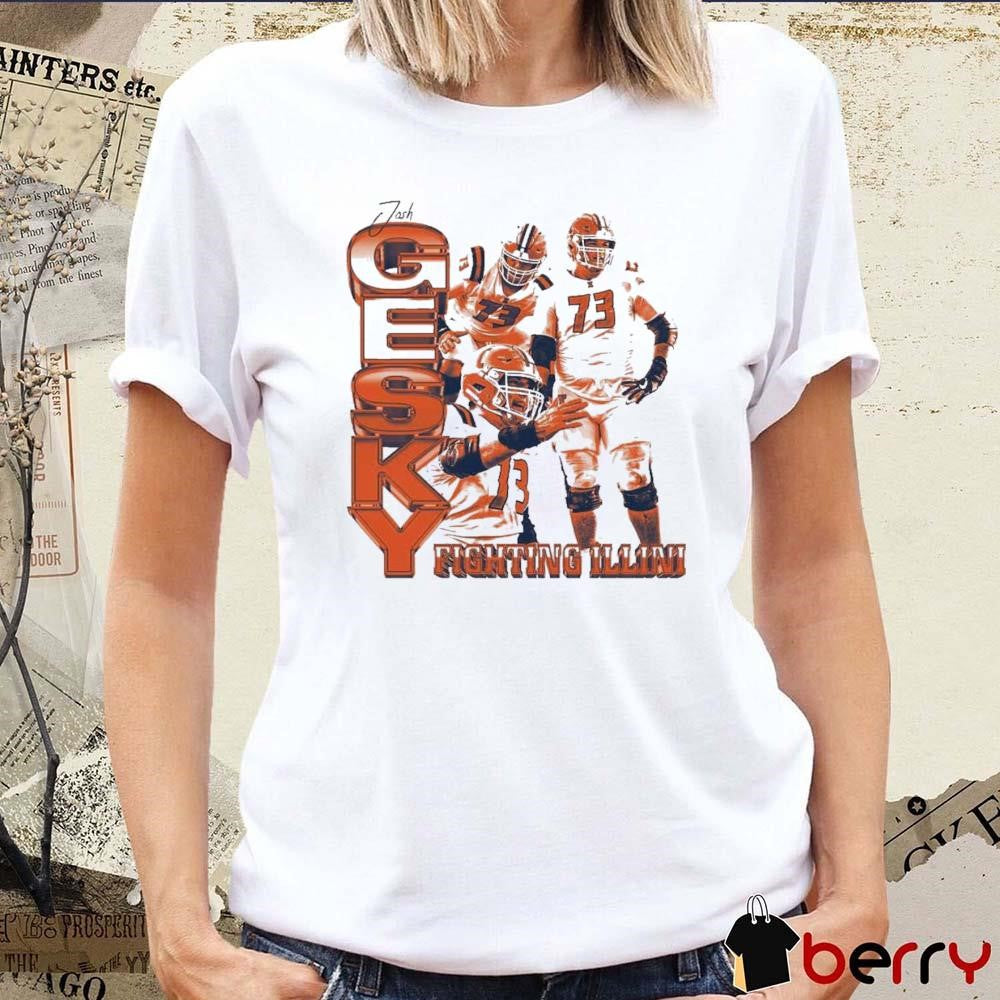 Josh Gesky Trenches Fighting Illinois Football Graphic t-shirt
