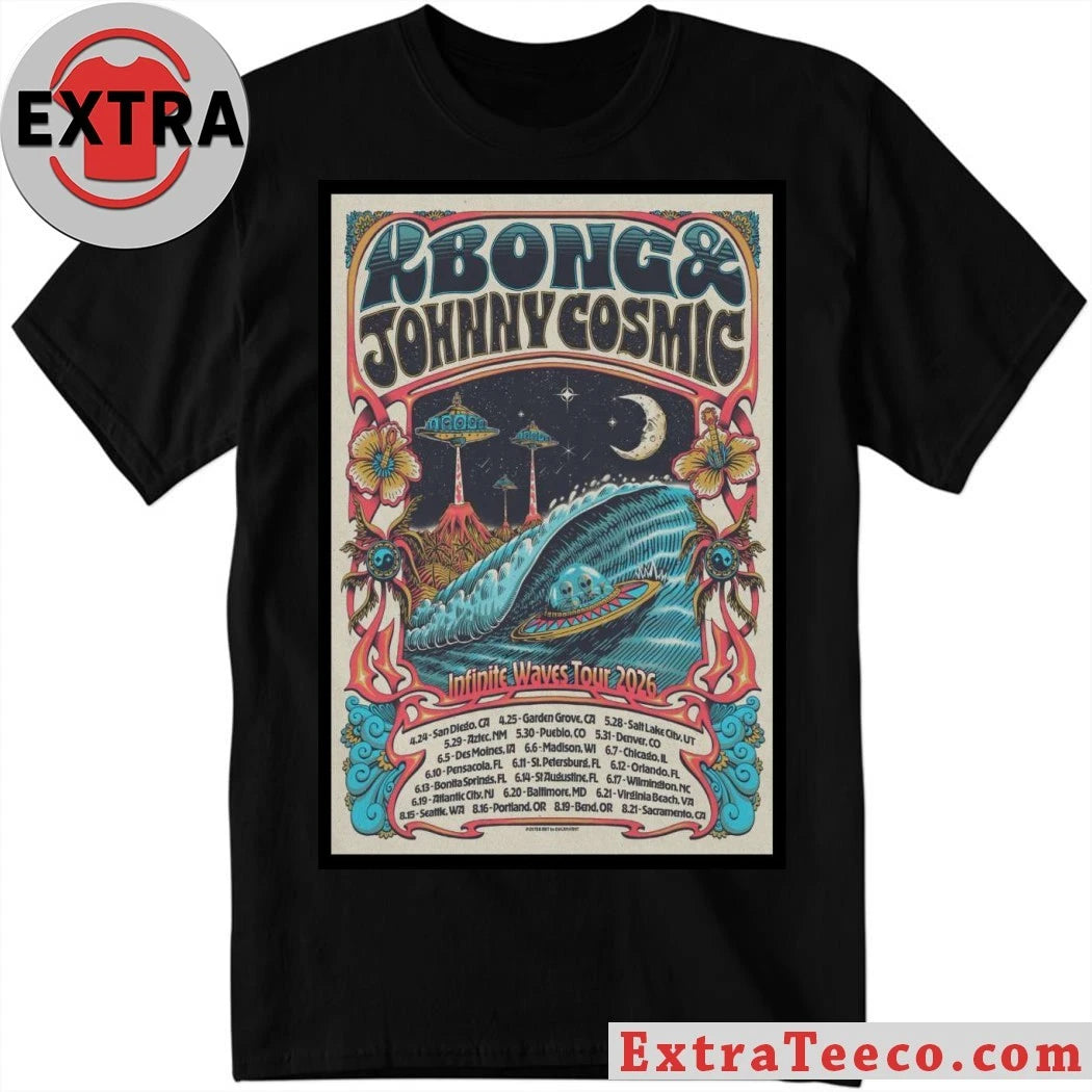 Official KBong And And Johnny Cosmic Infinite Waves Tour 2026 Poster Shirt