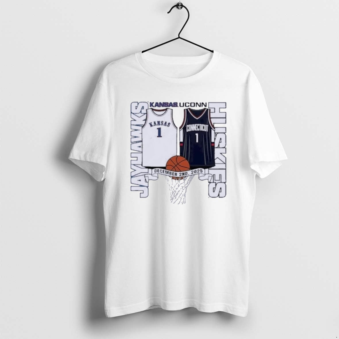 Official Kansas Jayhawks Vs Uconn Huskies Basketball 2025 Gameday T-Shirts, Hoodie, Sweatshirt | PodTeesHub.com