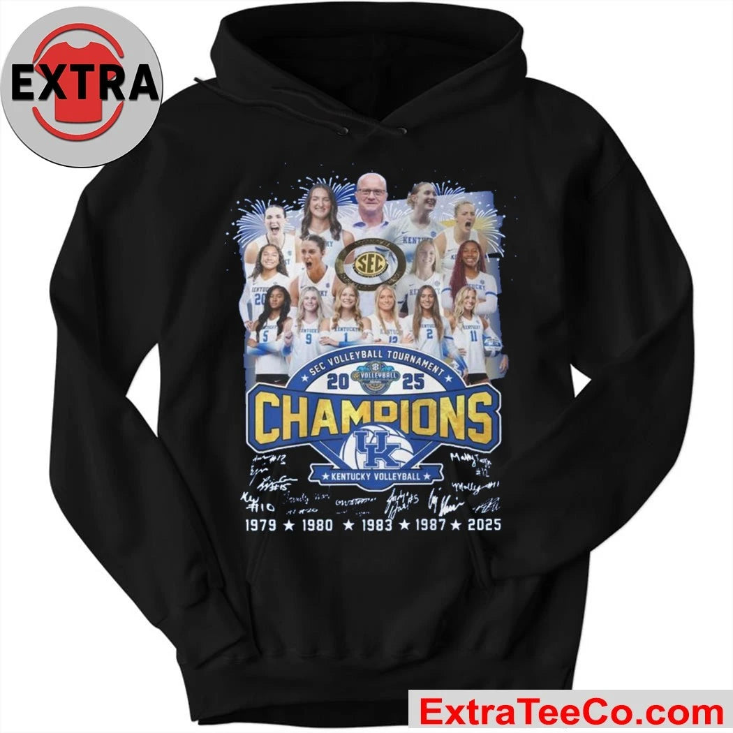 Official Kentucky Wildcats SEC Volleyball Tournament Champions 2025 Kentucky secured a dramatic 3-2 victory over Texas T-Shirt