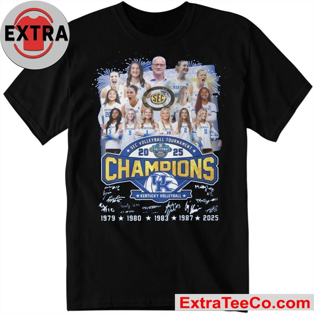 Official Kentucky Wildcats SEC Volleyball Tournament Champions 2025 Kentucky secured a dramatic 3-2 victory over Texas T-Shirt