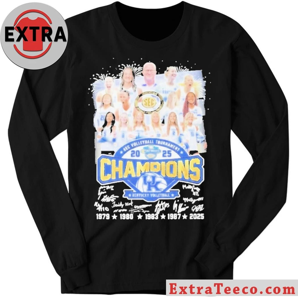 Official Kentucky Wildcats SEC Women’s Volleyball Champions Signature 2025 T-Shirt