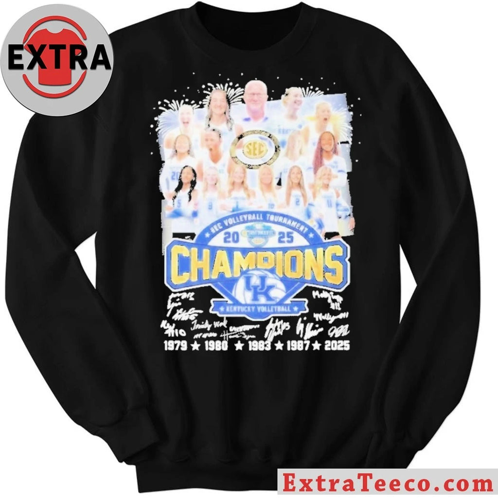 Official Kentucky Wildcats SEC Women’s Volleyball Champions Signature 2025 T-Shirt
