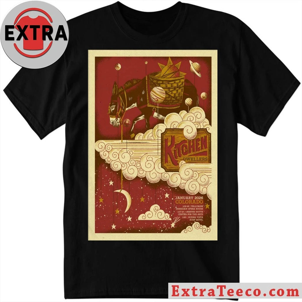 Official Kitchen Dwellers January 2026 Colorado Shows Poster Shirt