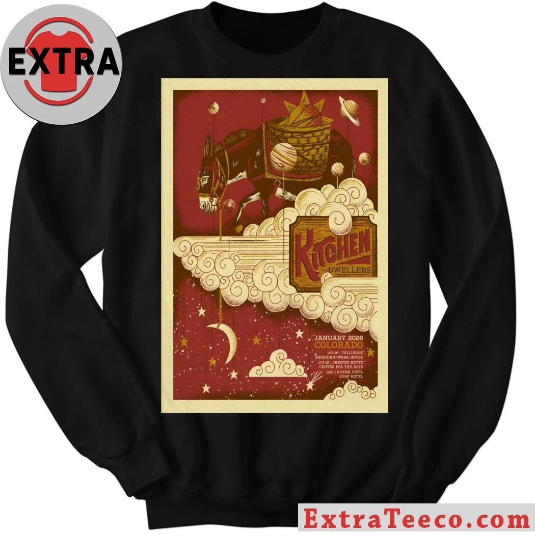 Official Kitchen Dwellers January 2026 Colorado Shows Poster Shirt