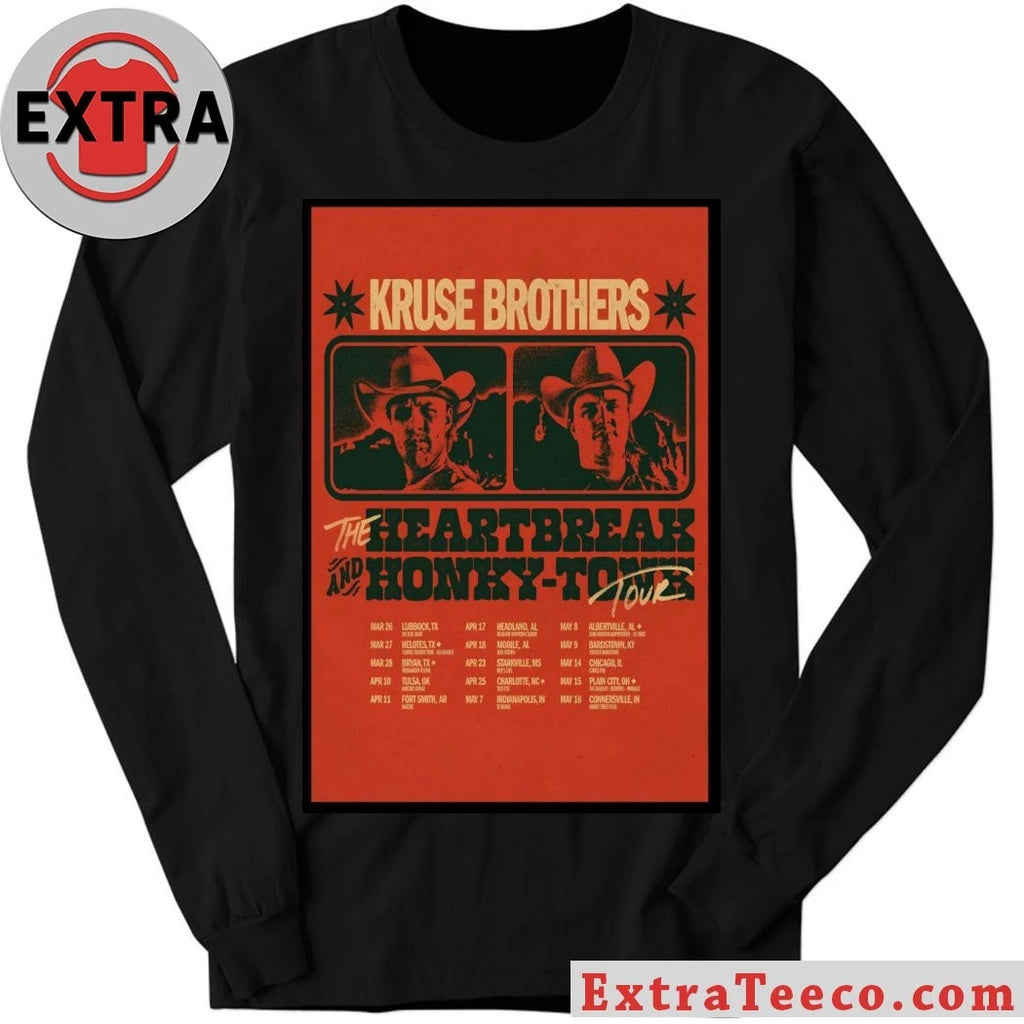 Official Kruse Brothers The Heartbreak And Honky Tonk Tour 2026 Poster Shirt