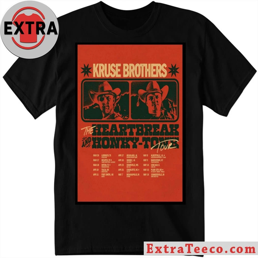 Official Kruse Brothers The Heartbreak And Honky Tonk Tour 2026 Poster Shirt