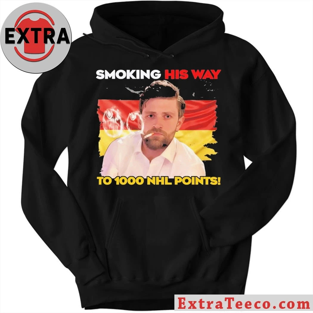 Official Leon Draisaitl of the Edmonton Oilers Smoking His Way To 1000 NHL Point Shirt