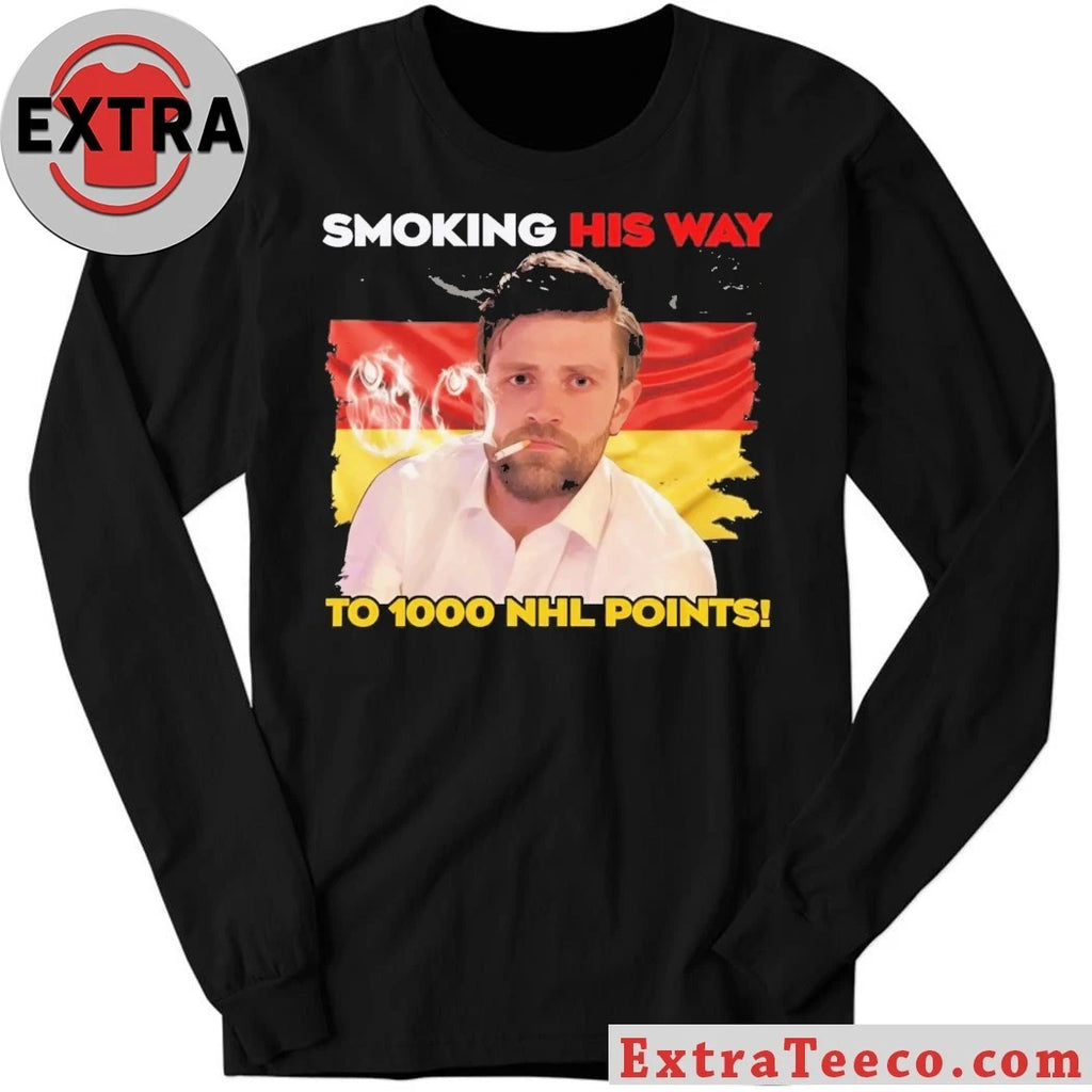 Official Leon Draisaitl of the Edmonton Oilers Smoking His Way To 1000 NHL Point Shirt