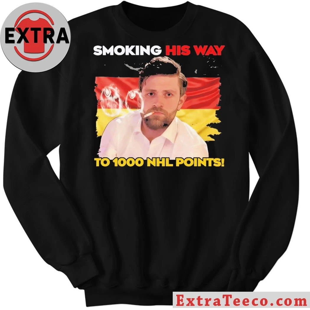 Official Leon Draisaitl of the Edmonton Oilers Smoking His Way To 1000 NHL Point Shirt