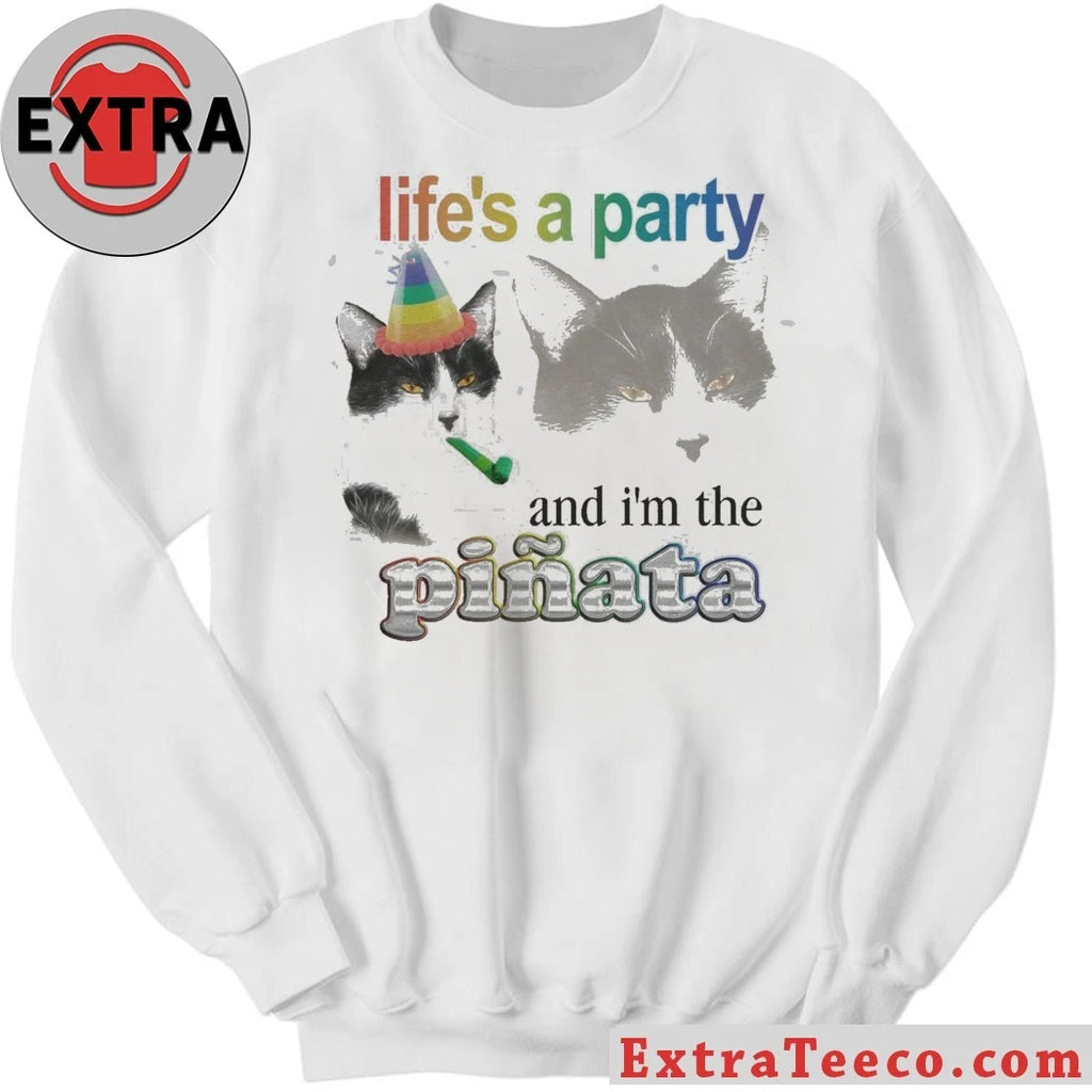 Official Life’s a Party and I’m the Piñata cat T-shirt