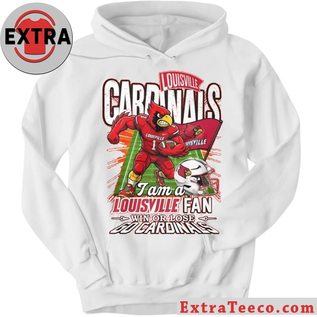 Official Louisville Cardinals I Am Forever Louisville Fan Win Or Lose 2025 T-Shirt