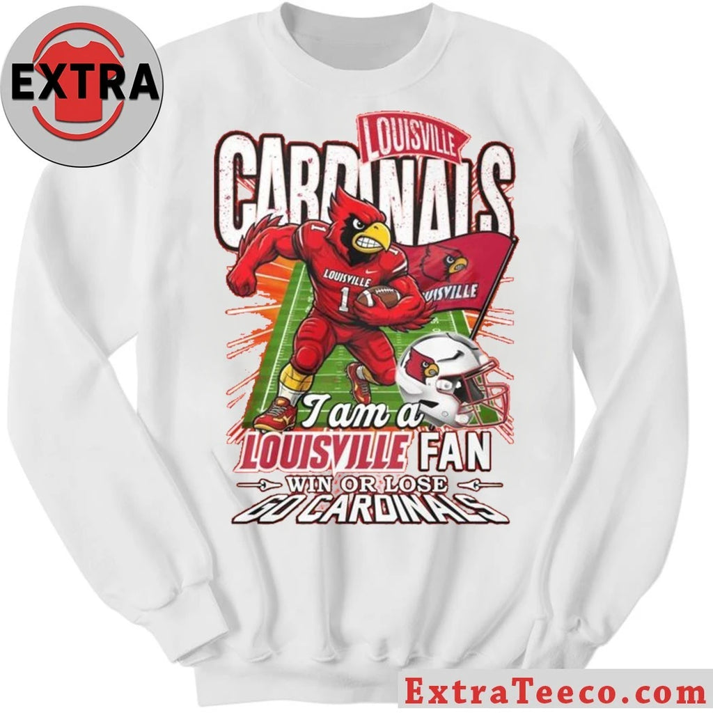 Official Louisville Cardinals I Am Forever Louisville Fan Win Or Lose 2025 T-Shirt