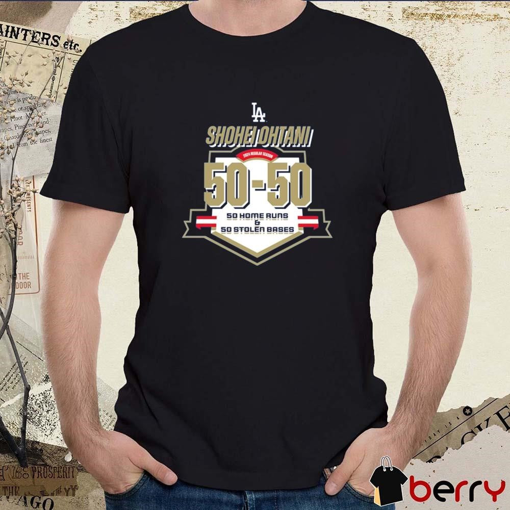 MLB Los Angeles Shohei Ohtani 2024 Regular Season 50 Home Runs And 50 Stolen Bases t-shirt