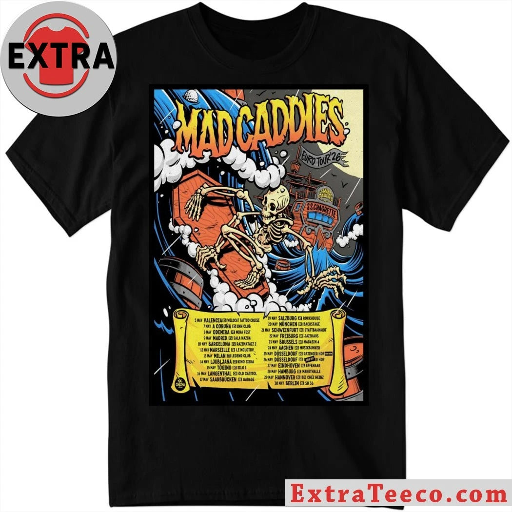 Official Mad Caddies European 2026 Tour Poster Shirt