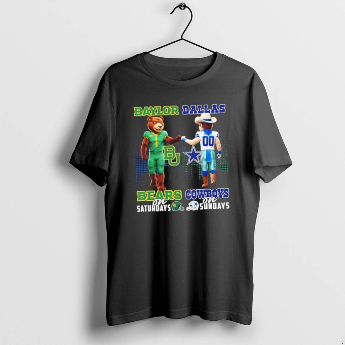 Official Mascots Baylor Bears On Saturdays X Dallas Cowboys On Sundays Skyline T-Shirts, Hoodie, Sweatshirt | PodTeesHub.com