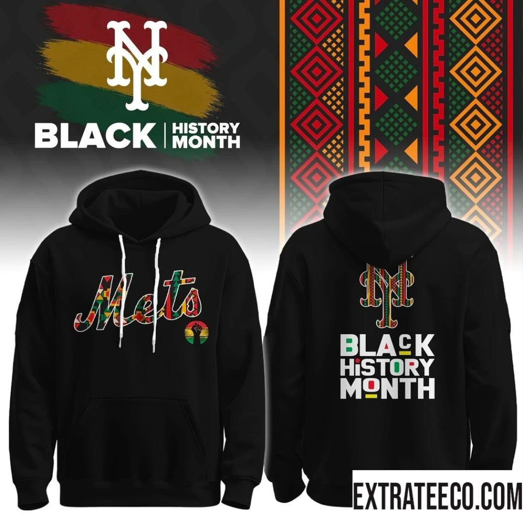 Official Mets Mlb Baseball Black History Month All Team Logo Two Sided 2026 T-Shirt