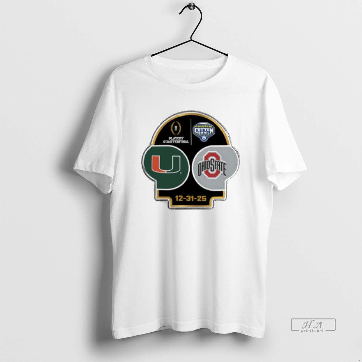 Official Miami Vs Ohio State Playoff Quarterfinal 2025 Goodyear Cotton Bowl T-Shirts, Hoodie, Sweatshirt | PodTeesHub.com