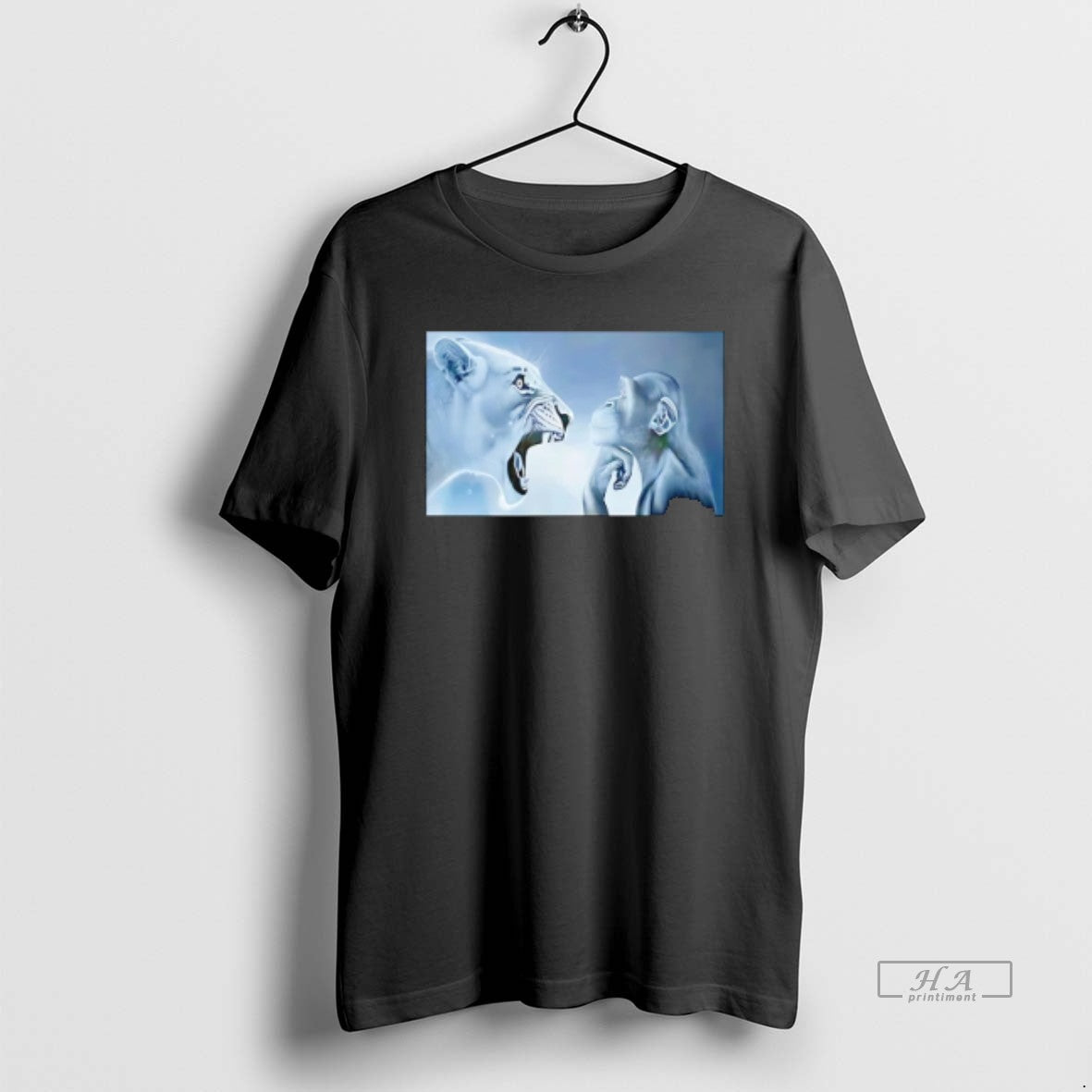Official Monkey And Lion Stare Meme T-Shirts, Hoodie, Sweatshirt | PodTeesHub.com