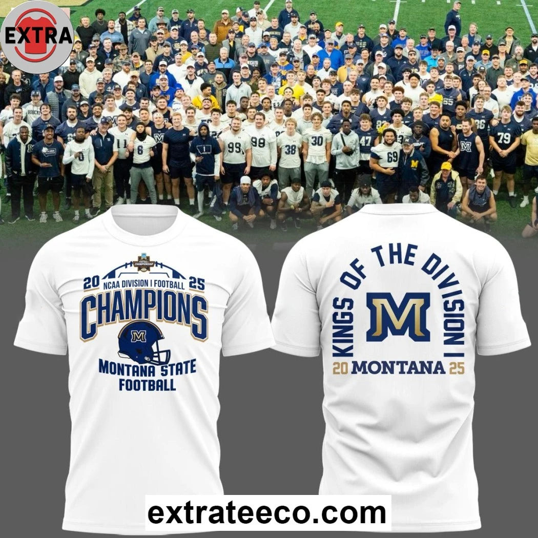 Official Montana State Football NCAA Champions 2025 Logo T-Shirt