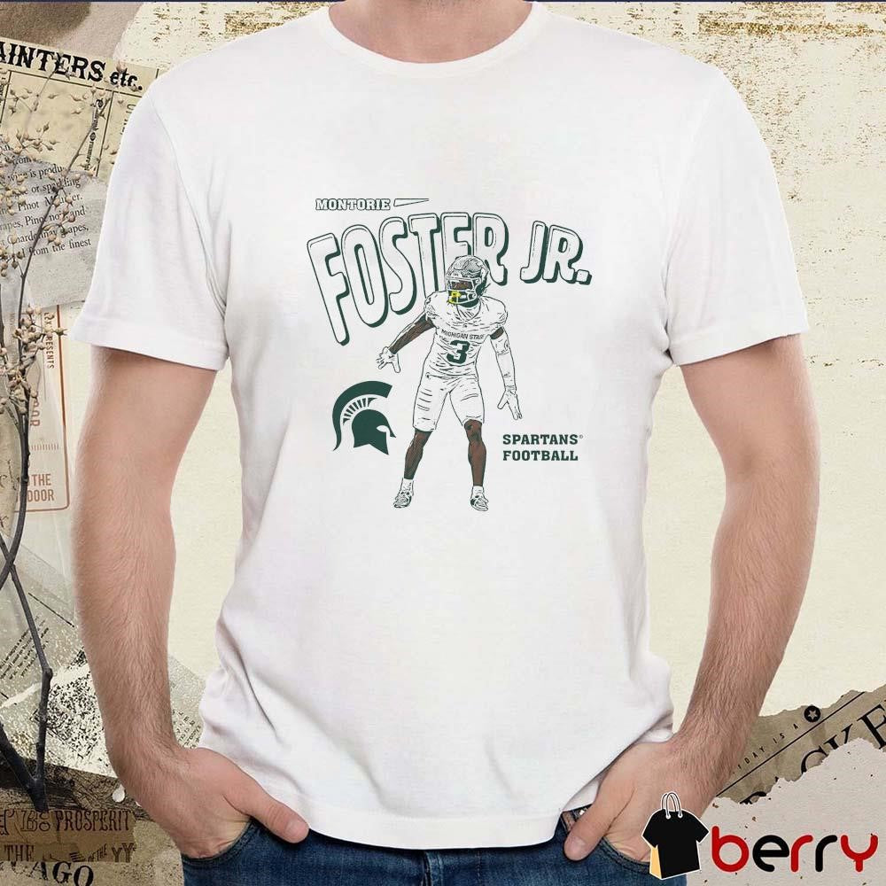 Montorie Foster Jr Illustrated Michigan State Spartans Football Graphic t-shirt