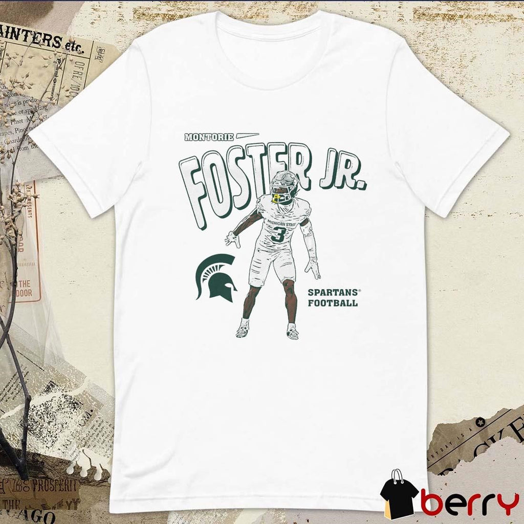 Montorie Foster Jr Illustrated Michigan State Spartans Football Graphic t-shirt