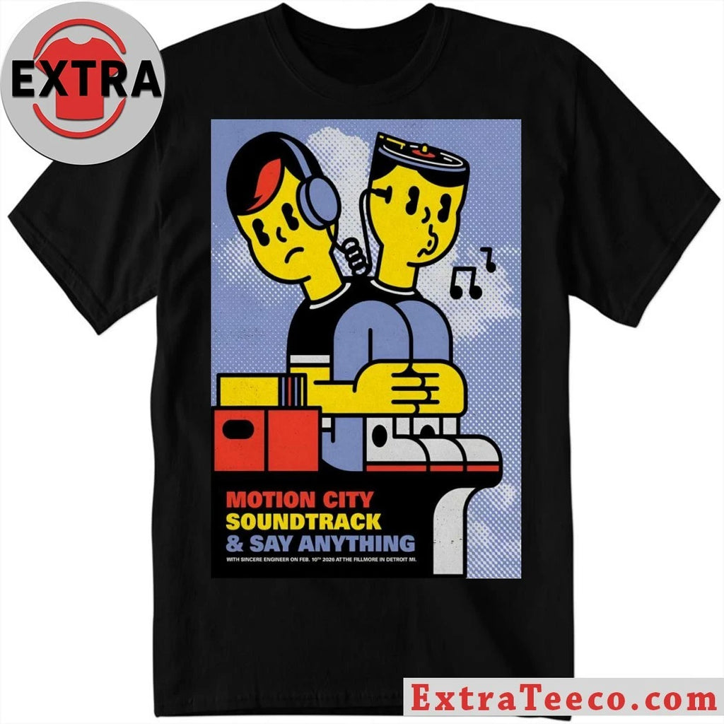 Official Motion City Soundtrack And Say Anything Tour Detroit MI Feb 10 2026 Poster Shirt