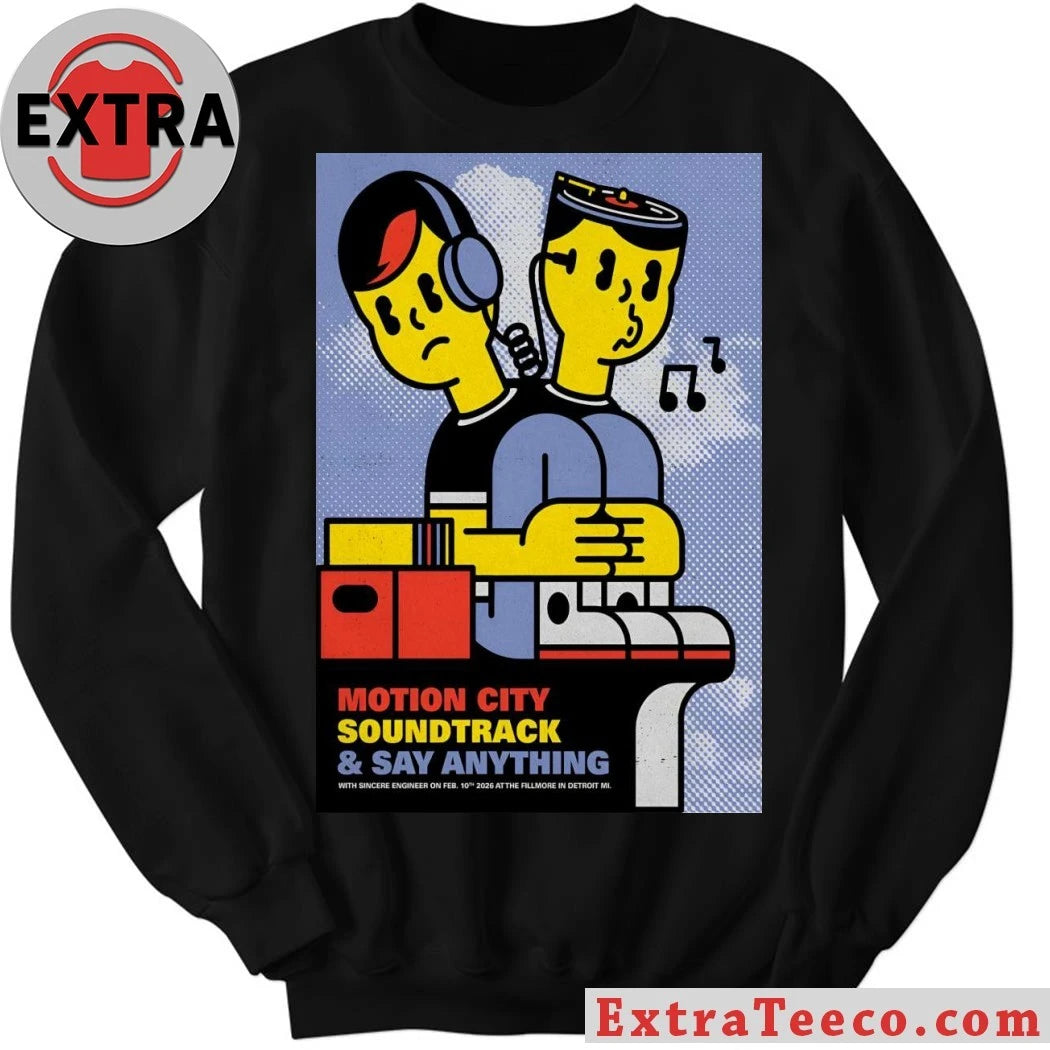 Official Motion City Soundtrack And Say Anything Tour Detroit MI Feb 10 2026 Poster Shirt