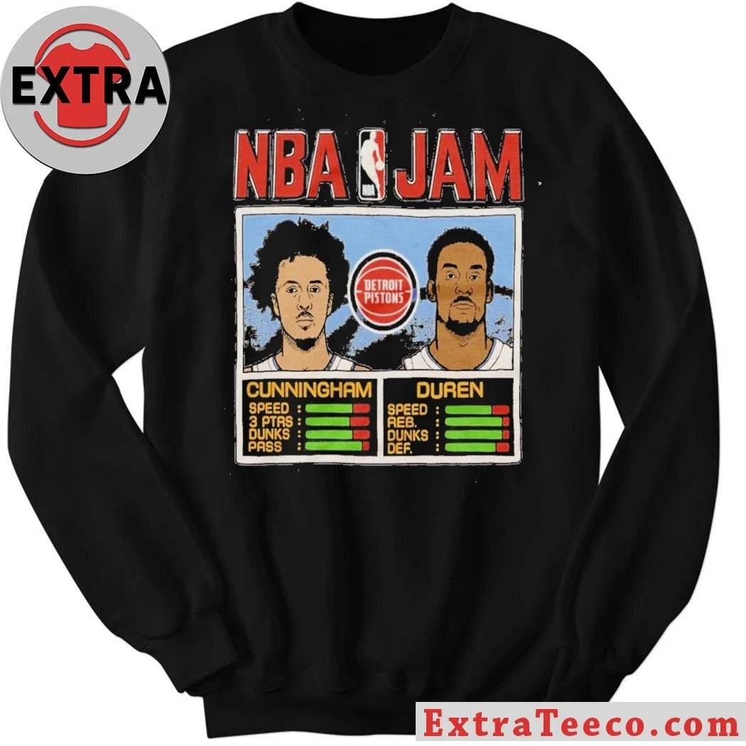Official NBA Jam Pistons Cunningham And Duren Shirt